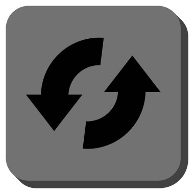 Exchange okları yuvarlak kare vektör simgesi