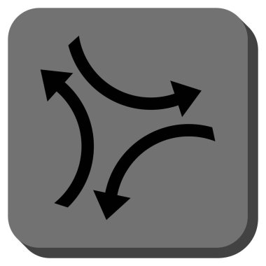 Exchange okları yuvarlak kare vektör simgesi