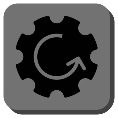 Dişli döndürme yuvarlak kare vektör simgesi