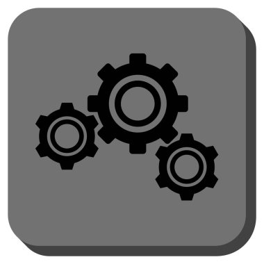 Gears'ı yuvarlak kare vektör simgesi
