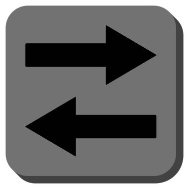 Yatay Çevir okları yuvarlak kare vektör simgesi