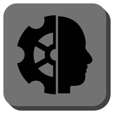 Akıl yuvarlatılmış kare vektör simgesi