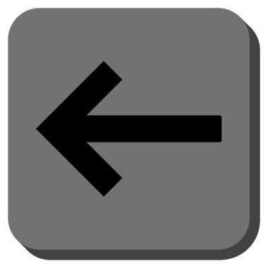 Sol ok yuvarlak kare vektör simgesi