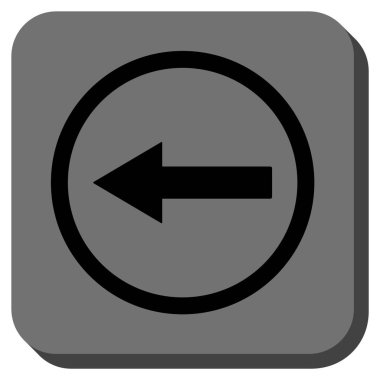 Sol yönlü ok yuvarlak kare vektör simgesi