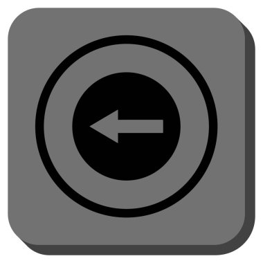 Sol yönlü ok yuvarlak kare vektör simgesi