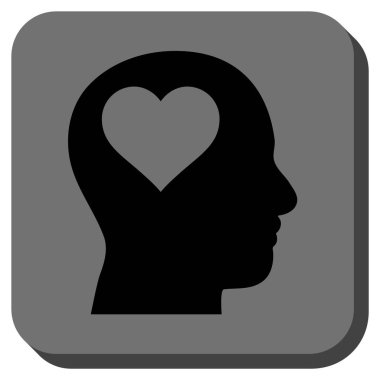 Sevgili baş yuvarlak kare vektör simgesi