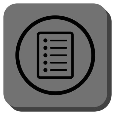 Liste sayfası yuvarlak kare vektör simgesi