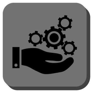 Mekanik Servisi yuvarlak kare vektör simgesi