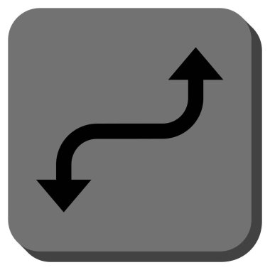 Tam tersi kavisli ok yuvarlatılmış kare vektör simgesi