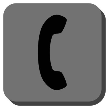 Telefon alıcı yuvarlak kare vektör simgesi