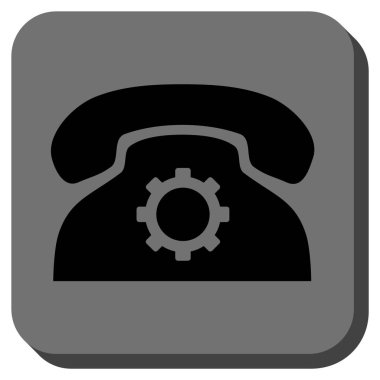 Telefon ayarları yuvarlak kare vektör simgesi