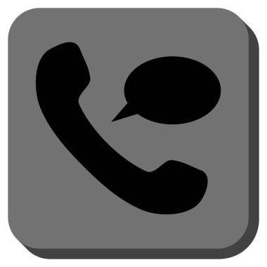 Telefon mesajı yuvarlak kare vektör simgesi