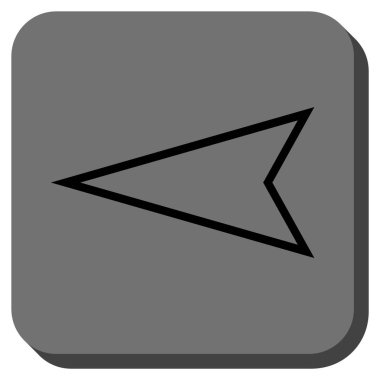 İşaretçi sol yuvarlak kare vektör simgesi