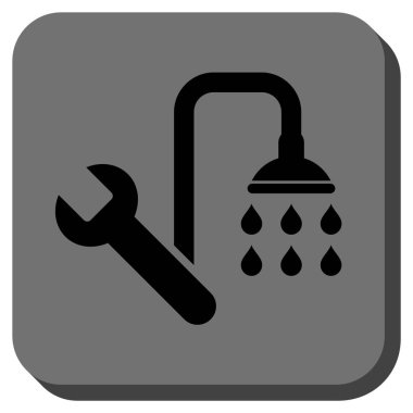 Sıhhi tesisat yuvarlak kare vektör simgesi