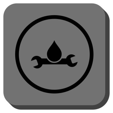 Sıhhi tesisat yuvarlak kare vektör simgesi