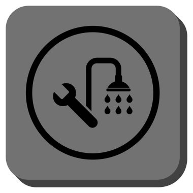 Sıhhi tesisat yuvarlak kare vektör simgesi