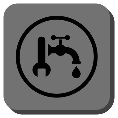 Sıhhi tesisat yuvarlak kare vektör simgesi