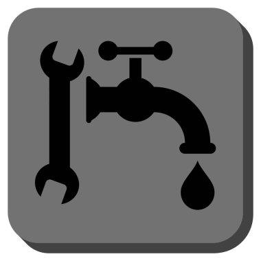 Sıhhi tesisat yuvarlak kare vektör simgesi