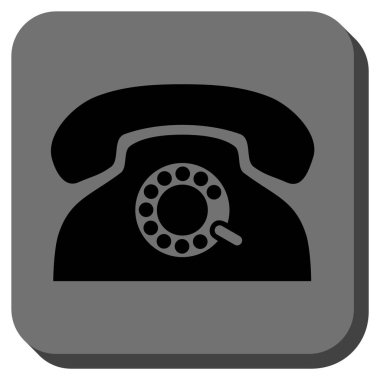 Nabız telefon yuvarlak kare vektör simgesi