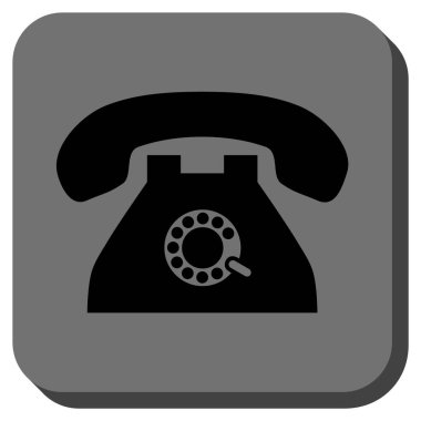 Nabız telefon yuvarlak kare vektör simgesi