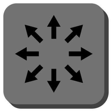 Radyal okları yuvarlak kare vektör simgesi
