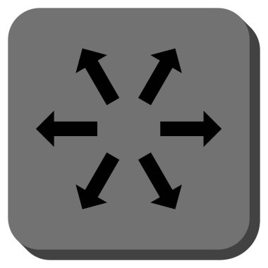 Radyal okları yuvarlak kare vektör simgesi