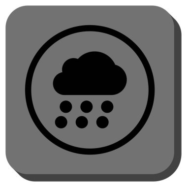 Yağmur bulutu yuvarlak kare vektör simgesi