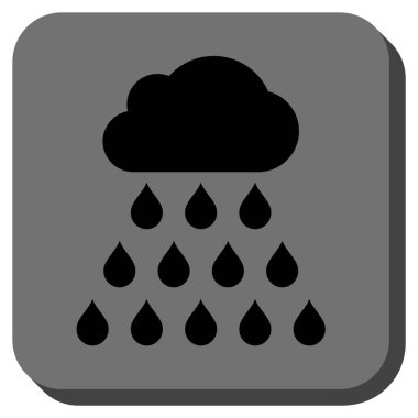 Yağmur bulutu yuvarlak kare vektör simgesi
