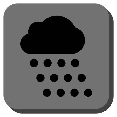 Yağmur bulutu yuvarlak kare vektör simgesi
