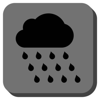 Yağmur bulutu yuvarlak kare vektör simgesi