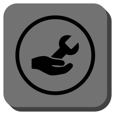 Hizmet yuvarlak kare vektör simge onarmak