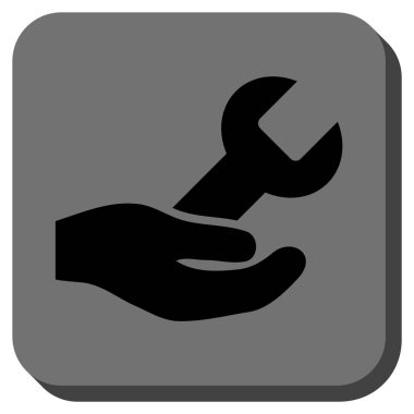 Hizmet yuvarlak kare vektör simge onarmak