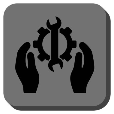 Hizmet yuvarlak kare vektör simge onarmak