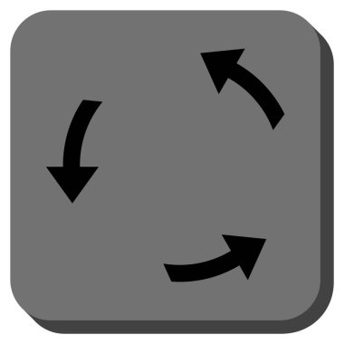 CCW yuvarlatılmış kare vektör simge döndürmek