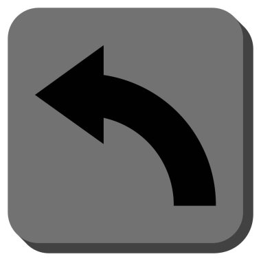 Sola Döndür yuvarlak kare vektör simgesi