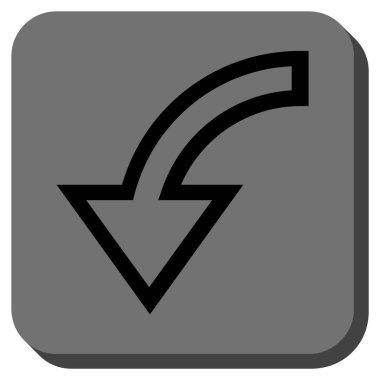 Sola Döndür yuvarlak kare vektör simgesi