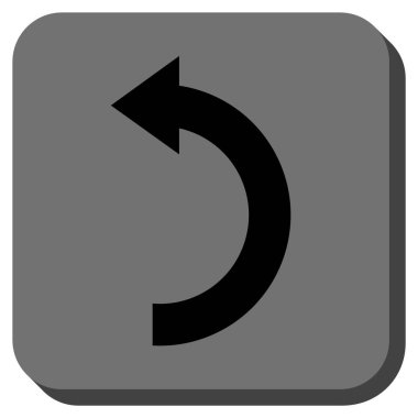 Sola Döndür yuvarlak kare vektör simgesi