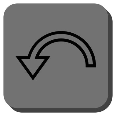 Sola Döndür yuvarlak kare vektör simgesi