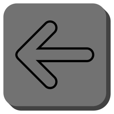 Yuvarlak ok sol yuvarlak kare vektör simgesi