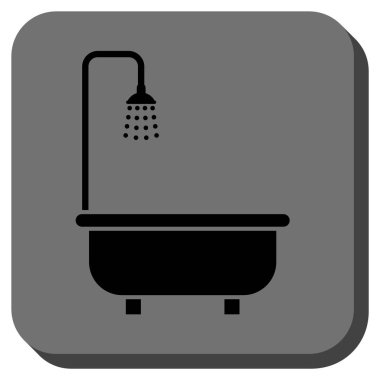 Duş Banyo yuvarlak kare vektör simgesi