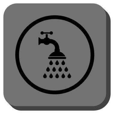 Duş musluk yuvarlak kare vektör simgesi