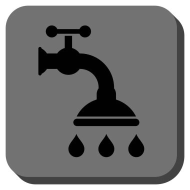 Duş musluk yuvarlak kare vektör simgesi