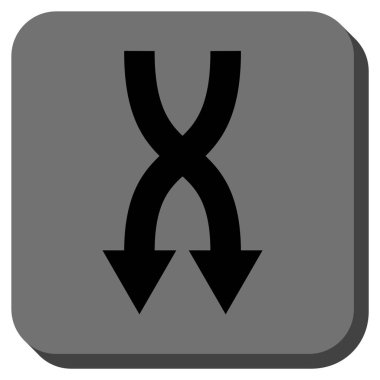 Yuvarlatılmış Kare vektör simgesi aşağı okları shuffle