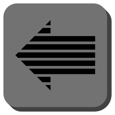 Şerit ok sol yuvarlak kare vektör simgesi