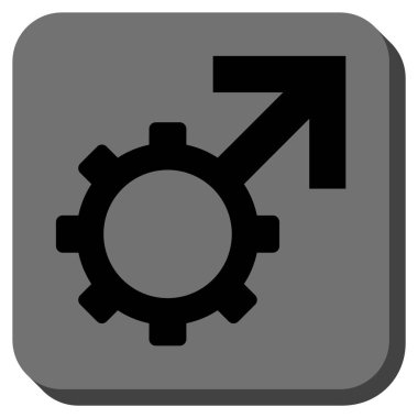 Teknolojik Potence yuvarlak kare vektör simgesi