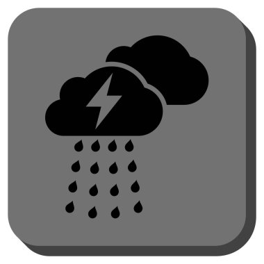 Fırtına bulutları yuvarlak kare vektör simgesi