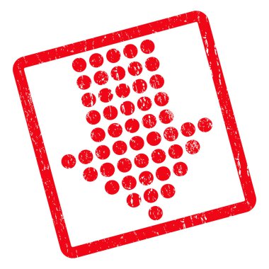 Noktalı ok simgesi lastik damgası aşağı