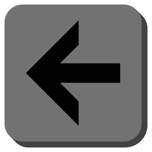 Seta esquerda arredondada vetor quadrado ícone —  Vetores de Stock