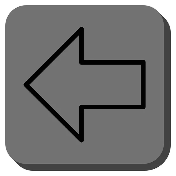 Seta esquerda arredondada vetor quadrado ícone — Vetor de Stock