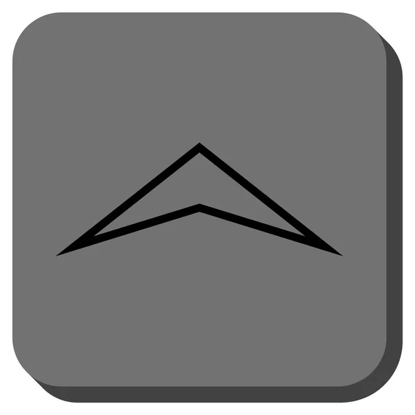 Arrowhead Up arredondado vetor quadrado ícone — Vetor de Stock